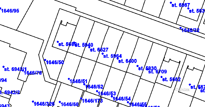Parcela st. 5964 v KÚ Havlíčkův Brod, Katastrální mapa
