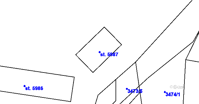 Parcela st. 5987 v KÚ Havlíčkův Brod, Katastrální mapa