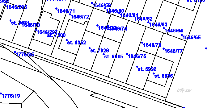 Parcela st. 6015 v KÚ Havlíčkův Brod, Katastrální mapa