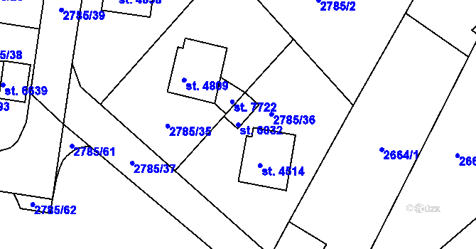 Parcela st. 6032 v KÚ Havlíčkův Brod, Katastrální mapa