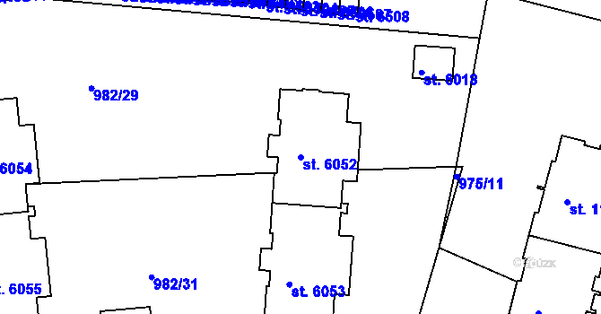 Parcela st. 6052 v KÚ Havlíčkův Brod, Katastrální mapa