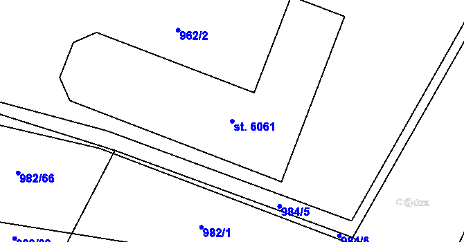 Parcela st. 6061 v KÚ Havlíčkův Brod, Katastrální mapa