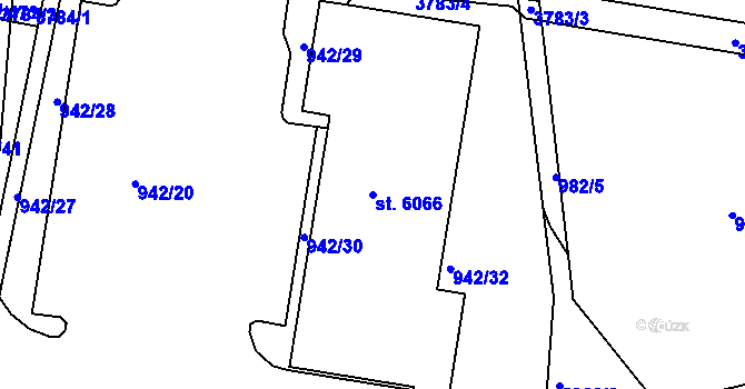 Parcela st. 6066 v KÚ Havlíčkův Brod, Katastrální mapa