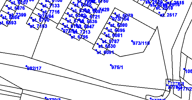 Parcela st. 6091 v KÚ Havlíčkův Brod, Katastrální mapa