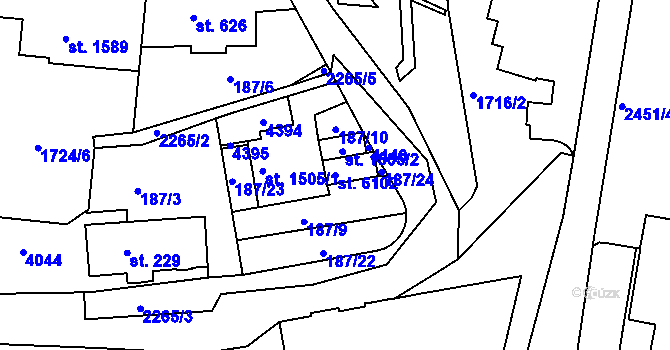 Parcela st. 6102 v KÚ Havlíčkův Brod, Katastrální mapa