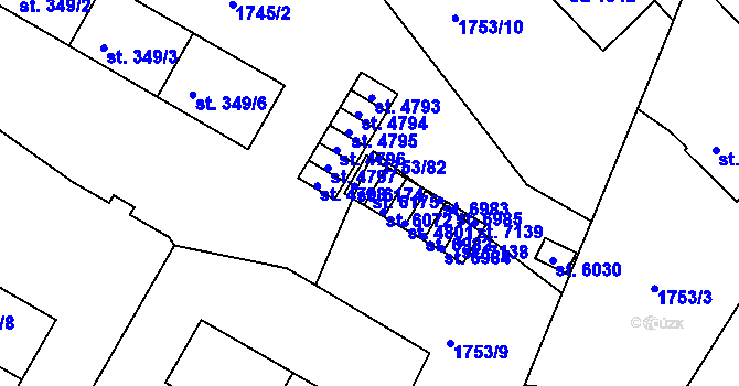 Parcela st. 6175 v KÚ Havlíčkův Brod, Katastrální mapa