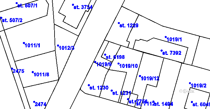 Parcela st. 6198 v KÚ Havlíčkův Brod, Katastrální mapa