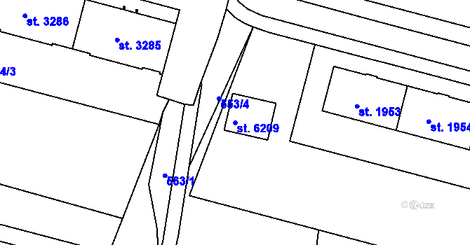 Parcela st. 6209 v KÚ Havlíčkův Brod, Katastrální mapa