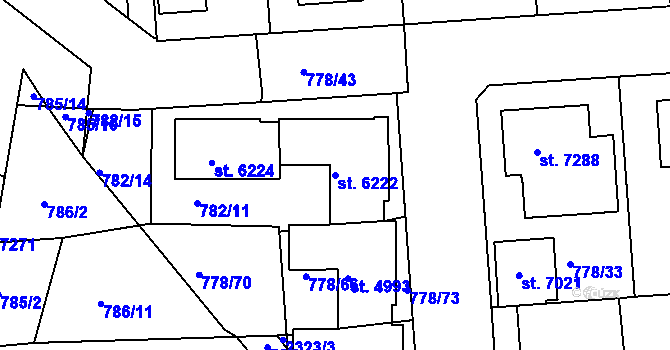Parcela st. 6222 v KÚ Havlíčkův Brod, Katastrální mapa