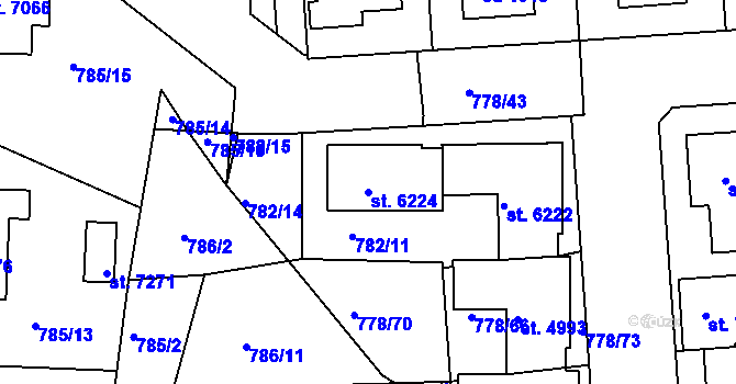 Parcela st. 6224 v KÚ Havlíčkův Brod, Katastrální mapa