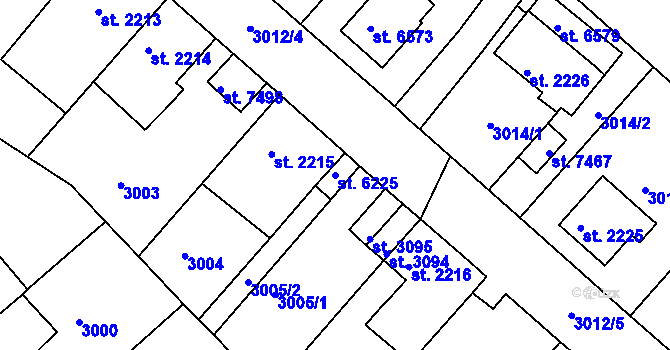 Parcela st. 6225 v KÚ Havlíčkův Brod, Katastrální mapa