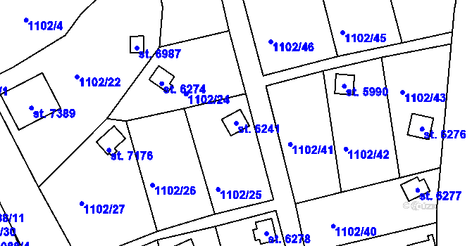 Parcela st. 6241 v KÚ Havlíčkův Brod, Katastrální mapa