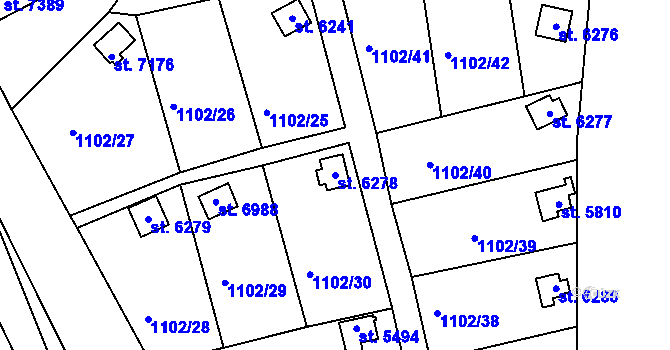 Parcela st. 6278 v KÚ Havlíčkův Brod, Katastrální mapa