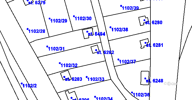 Parcela st. 6282 v KÚ Havlíčkův Brod, Katastrální mapa