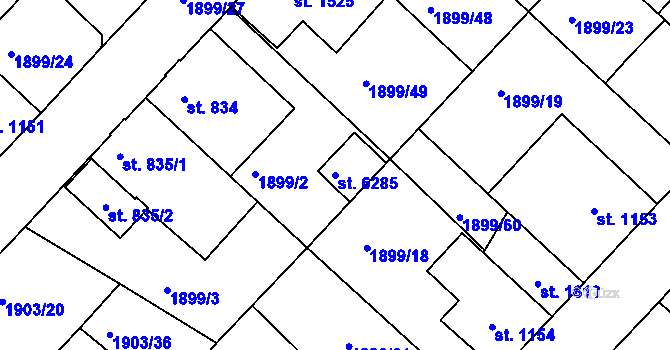 Parcela st. 6285 v KÚ Havlíčkův Brod, Katastrální mapa
