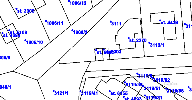 Parcela st. 6302 v KÚ Havlíčkův Brod, Katastrální mapa