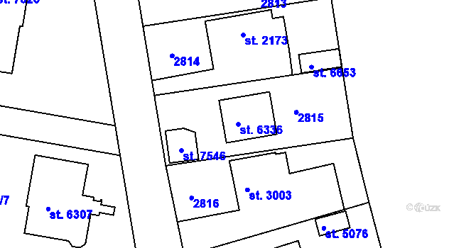 Parcela st. 6336 v KÚ Havlíčkův Brod, Katastrální mapa
