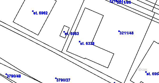 Parcela st. 6338 v KÚ Havlíčkův Brod, Katastrální mapa
