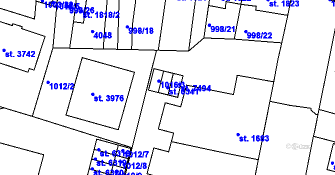 Parcela st. 6341 v KÚ Havlíčkův Brod, Katastrální mapa