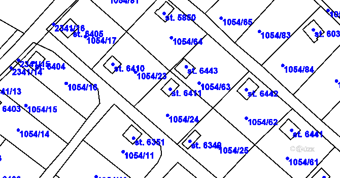 Parcela st. 6411 v KÚ Havlíčkův Brod, Katastrální mapa