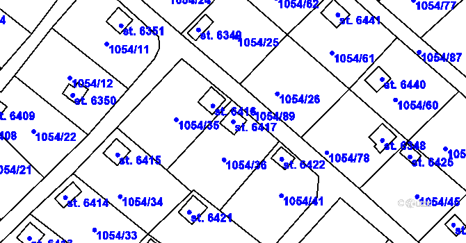Parcela st. 6417 v KÚ Havlíčkův Brod, Katastrální mapa