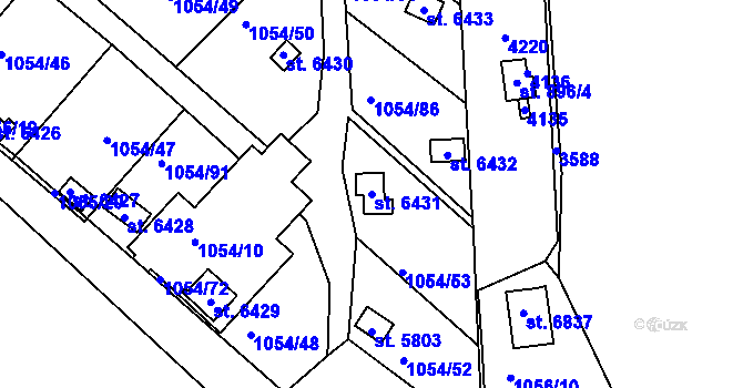 Parcela st. 6431 v KÚ Havlíčkův Brod, Katastrální mapa
