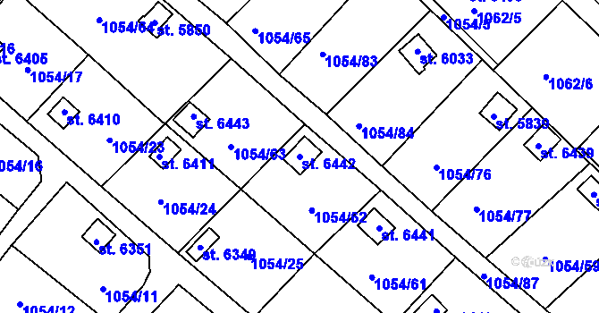 Parcela st. 6442 v KÚ Havlíčkův Brod, Katastrální mapa