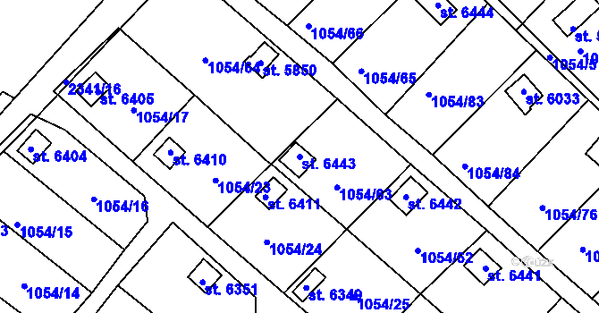 Parcela st. 6443 v KÚ Havlíčkův Brod, Katastrální mapa