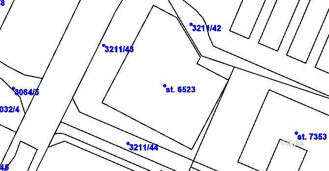 Parcela st. 6523 v KÚ Havlíčkův Brod, Katastrální mapa