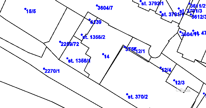 Parcela st. 14 v KÚ Havlíčkův Brod, Katastrální mapa