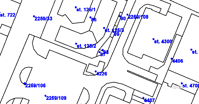 Parcela st. 87 v KÚ Havlíčkův Brod, Katastrální mapa