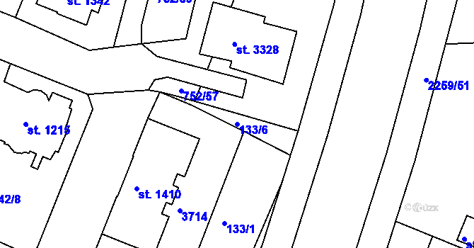 Parcela st. 133/6 v KÚ Havlíčkův Brod, Katastrální mapa