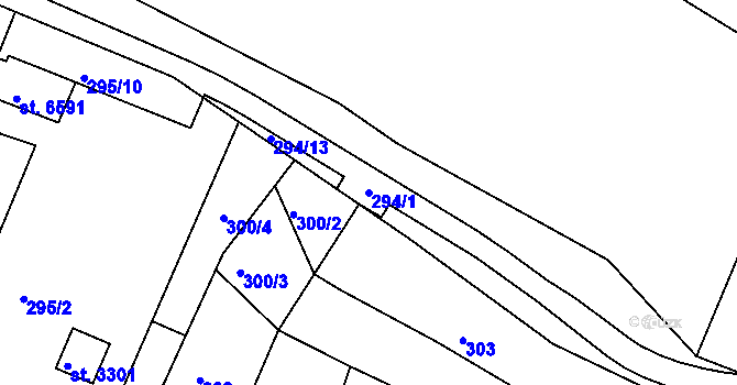 Parcela st. 294/1 v KÚ Havlíčkův Brod, Katastrální mapa