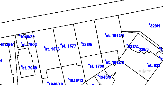Parcela st. 328/5 v KÚ Havlíčkův Brod, Katastrální mapa