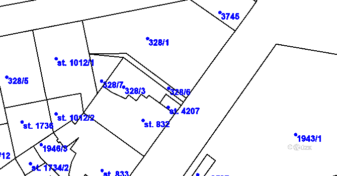 Parcela st. 328/6 v KÚ Havlíčkův Brod, Katastrální mapa
