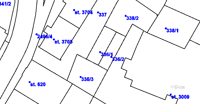 Parcela st. 336/1 v KÚ Havlíčkův Brod, Katastrální mapa