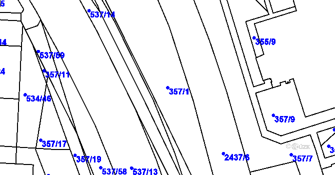 Parcela st. 357/1 v KÚ Havlíčkův Brod, Katastrální mapa