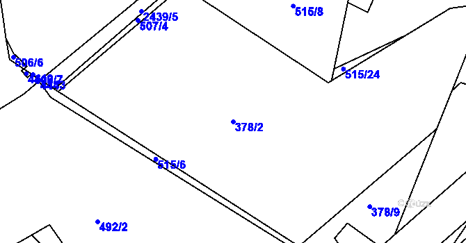 Parcela st. 378/2 v KÚ Havlíčkův Brod, Katastrální mapa