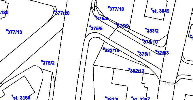 Parcela st. 382/12 v KÚ Havlíčkův Brod, Katastrální mapa