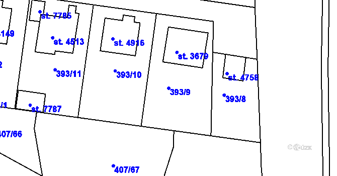 Parcela st. 393/9 v KÚ Havlíčkův Brod, Katastrální mapa