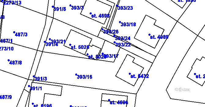 Parcela st. 393/17 v KÚ Havlíčkův Brod, Katastrální mapa