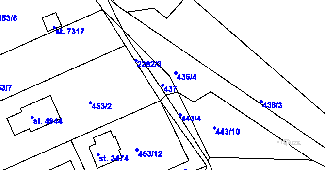 Parcela st. 437 v KÚ Havlíčkův Brod, Katastrální mapa