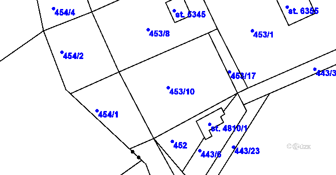 Parcela st. 453/10 v KÚ Havlíčkův Brod, Katastrální mapa