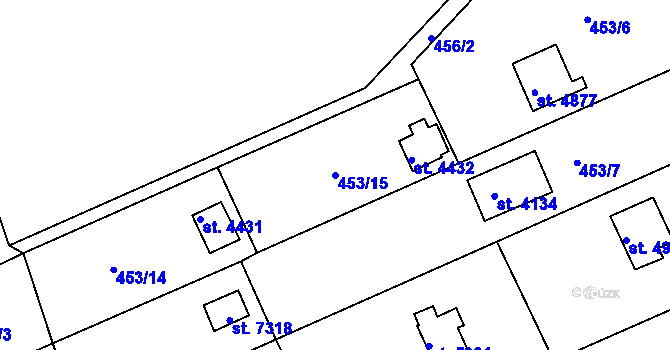 Parcela st. 453/15 v KÚ Havlíčkův Brod, Katastrální mapa