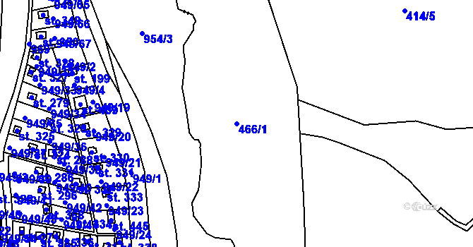 Parcela st. 466/1 v KÚ Havlíčkův Brod, Katastrální mapa