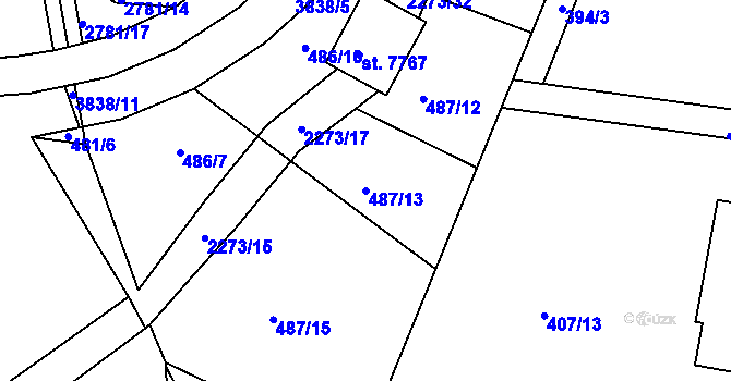 Parcela st. 487/13 v KÚ Havlíčkův Brod, Katastrální mapa