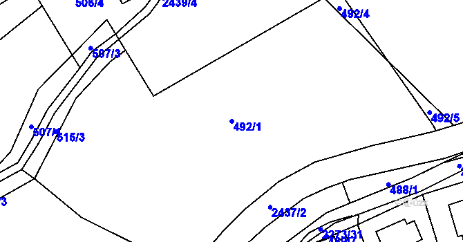 Parcela st. 492/1 v KÚ Havlíčkův Brod, Katastrální mapa