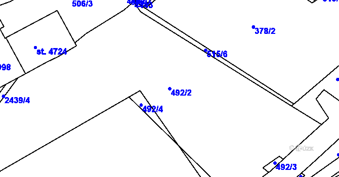 Parcela st. 492/2 v KÚ Havlíčkův Brod, Katastrální mapa