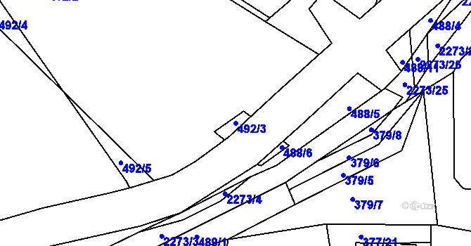 Parcela st. 492/3 v KÚ Havlíčkův Brod, Katastrální mapa