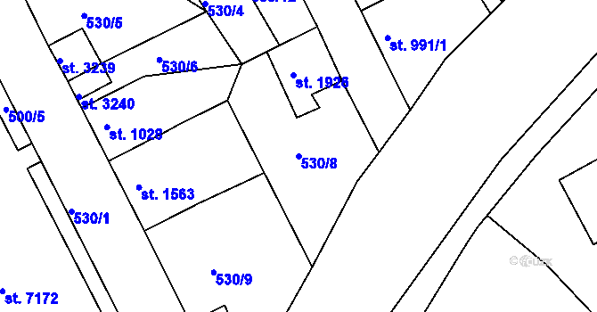 Parcela st. 530/8 v KÚ Havlíčkův Brod, Katastrální mapa